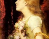 A Young Girl with a Basket of Flowers - 埃蒂安·阿道夫·皮奥特